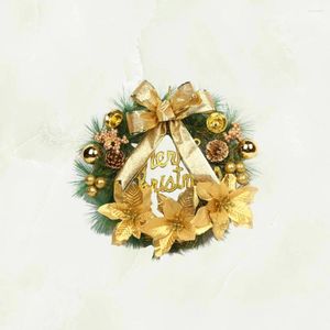 Fleurs décoratives 30 cm anneau de couronne de porte Noël pour Garland Cimetery Waths Gold Decor Party Pine Front