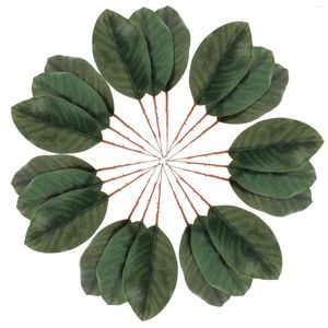 Fleurs décoratives 30 pcs fausses plantes décor magnolia artificiel feuilles de fleur arrangement en tissu diy couronne de soie