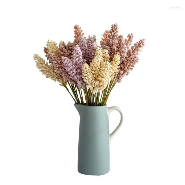 Fleurs décoratives 30 pièces en plastique grain Spike faux bouquet accessoires de décoration de la maison mariage fleur Arrangement Yonago accessoires de photographie