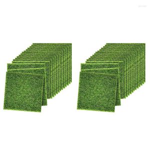 Fleurs décoratives 30 Pièces De Gazon Artificiel Jardin Pelouse Miniature Décoration Accessoires DIY Mousse Maison De Poupée