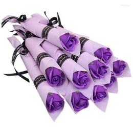 Fleurs décoratives 30 Roses savon romantique faveurs de mariage fleur pour la saint-valentin fête des mères cadeau entreprise violet