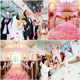 Flores decorativas 3000 piezas de seda artificial Rose Pétalos falsos Festival romántico DIY Boda Decoración Flor Pétalas San Valentín