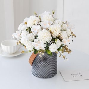 Fleurs décoratives 30 cm Chrysanthème Artificiel Lilas Bouquet Mixte Mariage Table De Mariée Vase Arrangement De Fleurs Décoration Murale