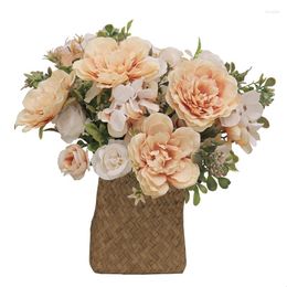 Decoratieve bloemen 30 cm herfst kunstbloem pioen roos zijde voor bruiloft woondecoratie kerstfeest woonkamer DIY nep