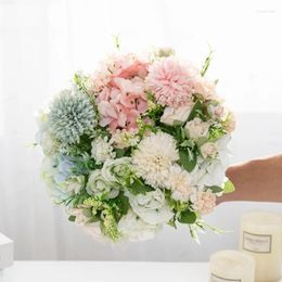 Decoratieve bloemen 30 cm boeket kunstmatige hortensia thuis accessoires bruiloft decoratie feest nep planten diy valentijnsdag roos