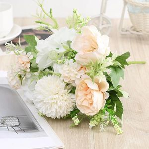 Bouquet de fleurs décoratives 30cm, fausses pivoines artificielles, accessoires de décoration pour salon, Simulation de fête de mariage