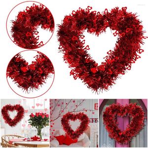 Couronne de fleurs décoratives en forme de cœur, 30cm, guirlande créative en forme de cœur, ornement, décoration pour la saint-valentin