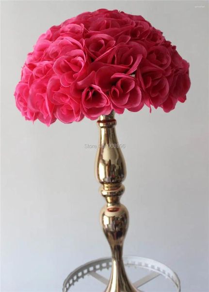 Flores decorativas 30cm ciruela interior plástico flor bola-besar bola de decoración de boda