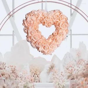 Fiori decorativi 30 cm San Valentino Amore Cuore Ghirlanda Ornamento Rosa simulata Pendenti pendenti Ghirlande per feste di matrimonio di Happy Valentien