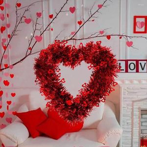 Couronne de fleurs décoratives murales suspendues en forme de cœur, 30cm, guirlande créative en forme de cœur, ornement pour animaux de compagnie, décoration de la saint-valentin