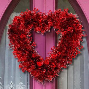 Flores decorativas de 30cm para colgar en la pared, corona de corazón, guirnalda creativa en forma de corazón, colgantes para mascotas, regalo de San Valentín para parejas