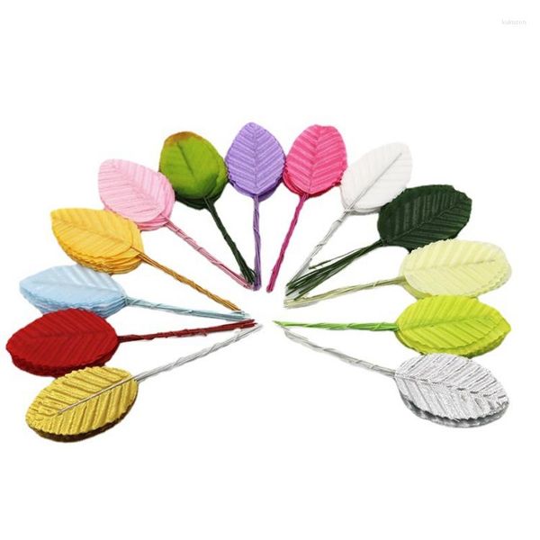 Flores Decorativas 30 Piezas Ramo De Hojas De Rosas De Colores Artificiales para Reuniones Familiares Decoración Hojas Verdes De Plástico Falsas Utilizadas Como Artículos Artesanales