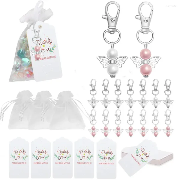 Fleurs décoratives 30 pièces ange gardien porte-clés bébé baptême douche mariage Souvenir invité cadeau décoration fête décor de noël