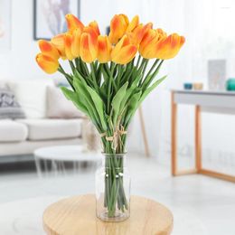 Fleurs décoratives 30pcs Real Touch Artificial Tulip Flower Falle Gift for Home Wedding Decor
