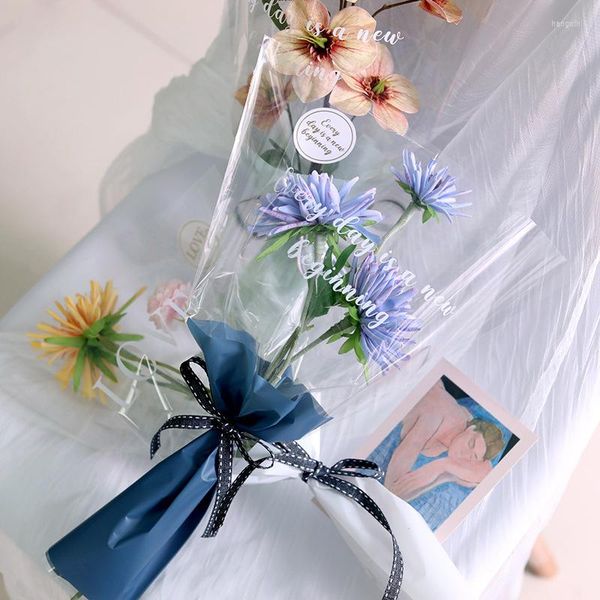 Sac en papier d'emballage de fleurs décoratives, 30 pièces, pour Bouquet de roses, emballage de cadeaux Transparent et étanche, fournitures de fleuriste pour fête de mariage