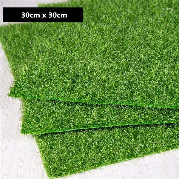 Tapis de gazon artificiel à fleurs décoratives 30x30cm, plantes au toucher réel, mousse de pelouse, faux tapis, décor de ferme, ornement simulé