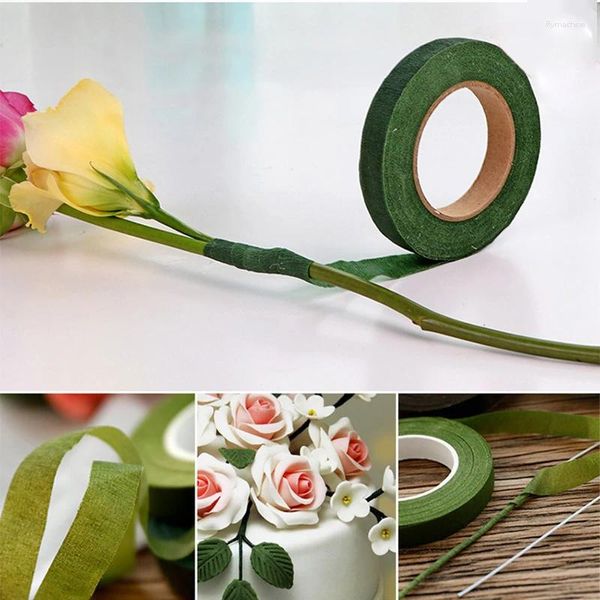 Fleurs décoratives 30yards Floriculture Tape Corsages boutonnihole Fleur artificielle étamine enveloppe de fleuriste bandes vertes