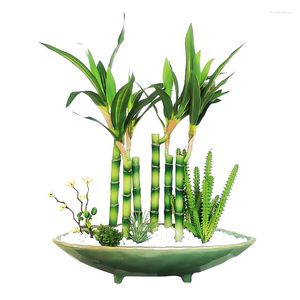 Fleurs décoratives 31-110 cm de hauteur plantes de bambou artificielles branche en plastique arbre feuille de soie petite plante de bureau de pousse pour la maison jardin décor extérieur
