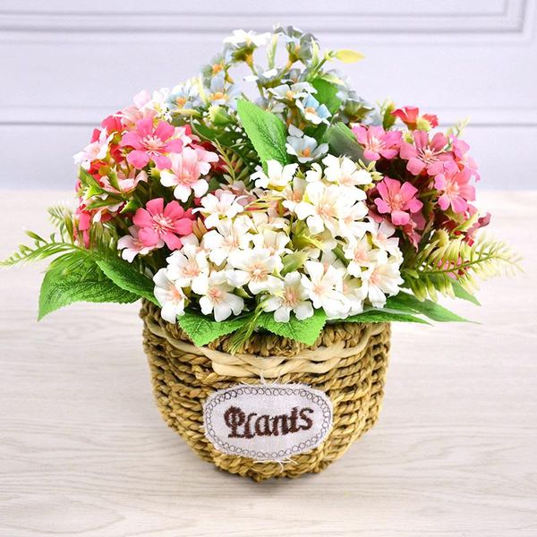 Fleurs décoratives 31 Cm Artificielle Peinture À L'huile Luwei Fleur Soie Pivoine Bouquet 35 Grosses Têtes Et 5 Prongs Faux Pour