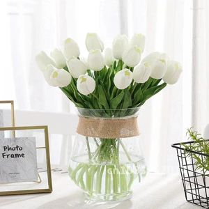 Fleurs décoratives 31 pièces fausses tulipes réelles tactiles décor de mariage artificiel décoration de jardin de Noël