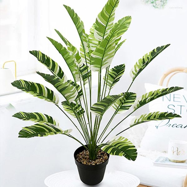 Fleurs décoratives 32 pouces bonsaï arbre plantes artificielles banane plastique grandes fausses feuilles maison jardin fête mariage décoration