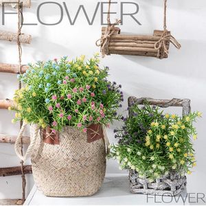 Fleurs décoratives 33 cm colorées pleines d'étoiles mariage artificiel DIY Bouquet de décoration en plastique Fausse Fleur Fleur Home Decor Tools