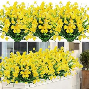 Decoratieve Bloemen 33head Outdoor Kunstmatige Fake UV-bestendige Struiken Planten Faux Plastic Groen Voor Binnen Buiten Hangende Tuin
