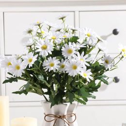 Fleurs décoratives 34 cm Daisy Bouquet artificiel DIY Arrangement floral Décoration de mariage Décoration de fleur