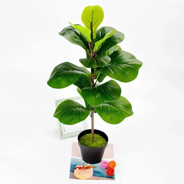 Fleurs décoratives 35/50 cm vert artificiel ficus arbre branche jardin de maison en plastique décoration salon du balcon de vie fausse plante tropicale longue plante tropicale