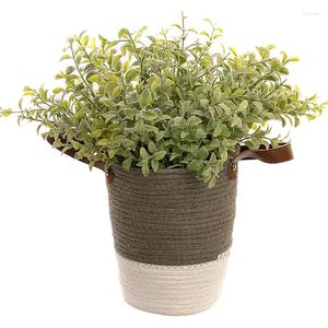 Decoratieve bloemen 35 cm DIY Artificial Bouquet Green Eucalyptus bladtakken voor thuisbruiloft Decoratie Fake Plant Flower Arrangement