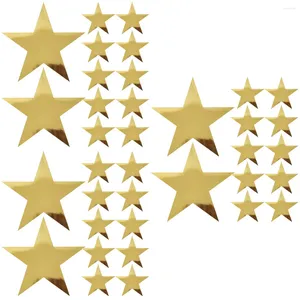 Decoratieve bloemen 36 PCS Gold Stars Cutouts Paper feestwand hangende decor voor verjaardag Kerstmis