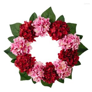Decoratieve bloemen 367A zomerkrans voor voordeur kunstbloem met hortensia groen blad