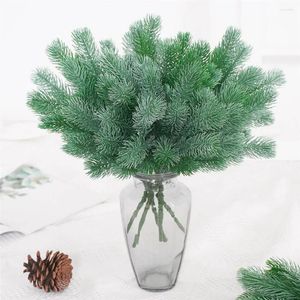 Fleurs décoratives 36cm Branches d'aiguille de pin artificielles maison El plante feuille décor en plastique faux pour arbre de noël