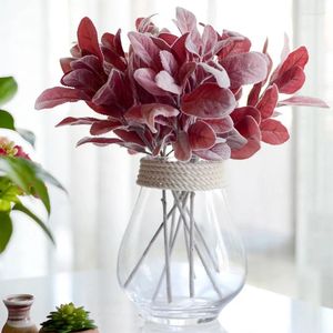 Fleurs décoratives 36cm artificielle en plastique lapin oreille plante branche faux rouge vert bricolage arrangement noël mariage table décoration