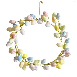 Couronne d'œufs de pâques à fleurs décoratives, 36cm, décoration créative, miniatures, cadeaux de fête, vacances, DIY, 2024