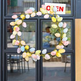 Fleurs décoratives 36CM oeufs de pâques couronne peinture à la main polystyrène mousse guirlande créative décoration de la maison faveurs de fête
