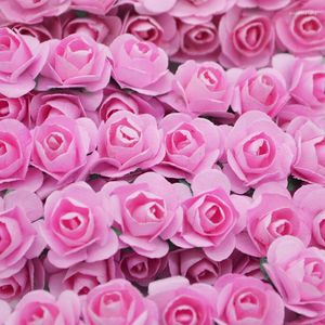 Decoratieve bloemen 36 stcs 1 cm mini kunstmatige papier roos voor bruiloft decoratie diy krans geschenk scrapbooking ambacht nep