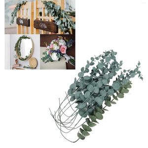 Fleurs décoratives 36 pièces tiges d'eucalyptus feuilles vertes artificielles réalistes arrangements floraux bricolage Bouquet de mariage décor à la maison