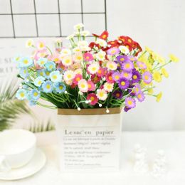 Fleurs décoratives 37 cm Beau artificiel mini chrysanthemum jardin de mariage décoration décoration bricolage à la main à la main de soie séchée