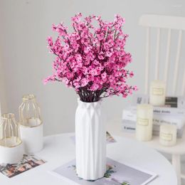 Fleurs décoratives 37 cm Bouquet artificiel Fleur en plastique artificiel fausse plante Gypsophile Floral Arrange Handmade Babysbreath pour la table Mariage Home