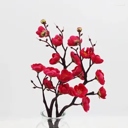 Fleurs décoratives 38 cm de fleur de prune artificielle salon plancher à la décoration de mariage de fleur