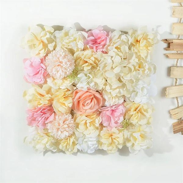 Fleurs décoratives 38 cm Panneau mural artificiel 3d Fleur Flower Faux Roses pour la fête Douche nuptiale de mariage Décoration extérieure