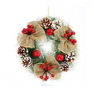 Decoratieve bloemen 38 cm Mooie kerstkrans Decor Dor Deur Home Realistische en duurzame boomslinger ornament muur ophangen