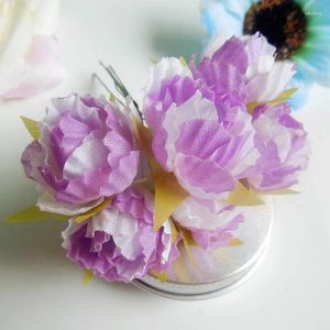 Flores decorativas de 3cm para boda, Camelia de seda, rosa para guirnalda de pelo, accesorios para cajas de regalo para álbum de recortes, artesanía hecha a mano falsa