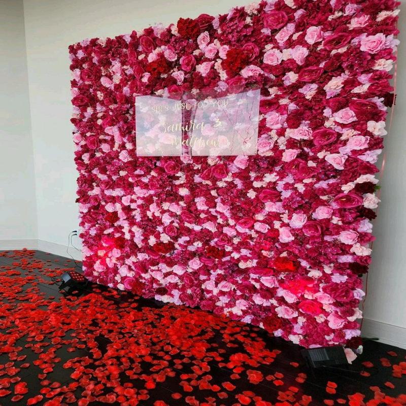 装飾的な花3D結婚式の装飾パネルのための人工花の壁クリスマス装飾の背景