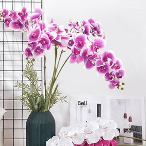 Decoratieve bloemen 3d nepbloem mini simulatie vlinder orchidee kunstmatige phalaenopsis voor doe -het -zelf gordijn gordijn muur bruiloft decoratie l5