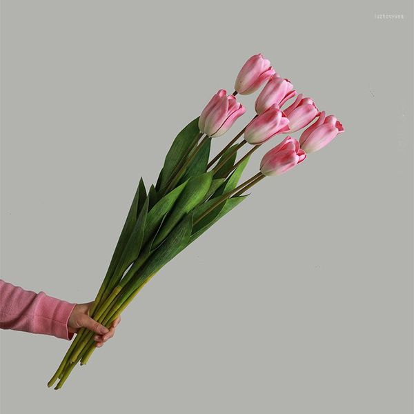 Fleurs décoratives 3D Sensation Tulipe Salon Décoration De Bureau Simulation Faux Fleur Décor À La Maison Wed Party Naturel Préservé Cadeau