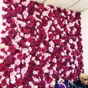Fleurs décoratives 3D fleur mur décoration de Noël panneau de soie pour toile de fond de mariage bébé douche événement filles chambre Flores Artificiales