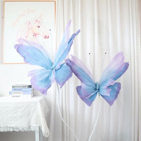 Fleurs décoratives 3D papier papillon décoration de mariage fleur artificielle fenêtre spectacle affichage saint valentin cadeau maison chambre décor