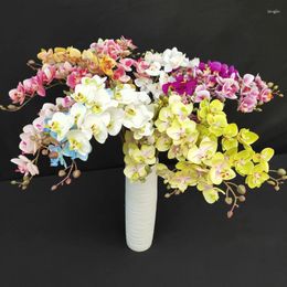 Decoratieve bloemen 3d bedrukt 21 kop witte vlinder orchidee zijde bruiloft kersthuis decoratie tuin potten nep planten